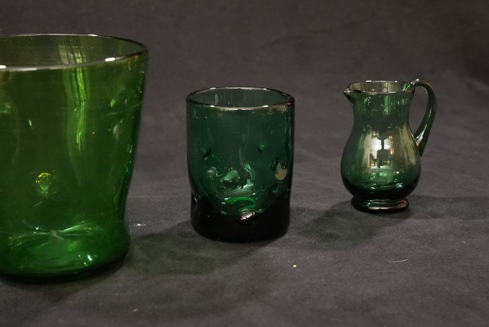 Grüne Glas Vasen (3 Stück) u.a. Empoli in Karlstadt