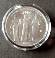 San Marino 5euro Silbermünze von 2003 aus Kursmünzen Satz Unc. Wuppertal - Oberbarmen Vorschau