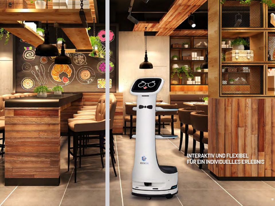 Gastro SERVICE ROBOTER Leasing 8,32 Euro pro Tag Dinerbot T8 Butlerbot Gastronomie Veranstaltungen Gastrobot Gastroroboter Kellner Kellnerin Mitarbeiter Bedienung Kraft Servicekraft SERVICEROBOTER in Köln