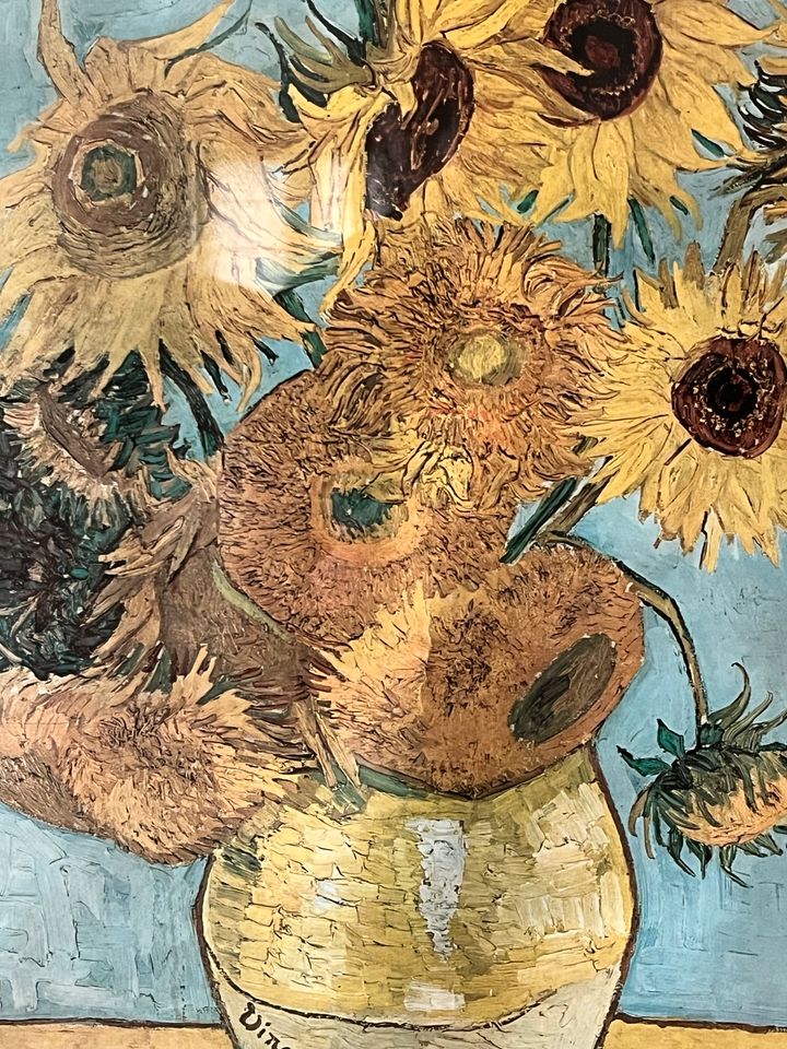 Kunstdruck DDR Vintage Van Gogh Sonnenblumen Mid Century Rahmen in Rostock