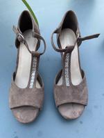 High Heels Pumps neu Gr. 40 mit Glitzersteinchen Wildlederoptik Nordrhein-Westfalen - Kempen Vorschau