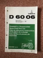 Deutz D 60 06 Ersatzteil- u. Nummernliste Schleswig-Holstein - Rumohr Vorschau