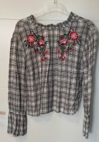 Bluse Langarm 40 H&M Kariert Blumen schwarz weiß Hessen - Seligenstadt Vorschau