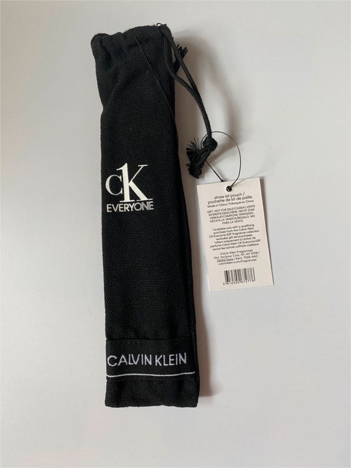 Ck Calvin Klein 2x Strohhalm Edelstahl Bürste Straw Kit Pouch NEU in Jena