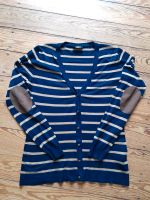 Strickjacke Feinstrick Viskose blau gestreift 40 42 L mit Patches Hamburg - Altona Vorschau