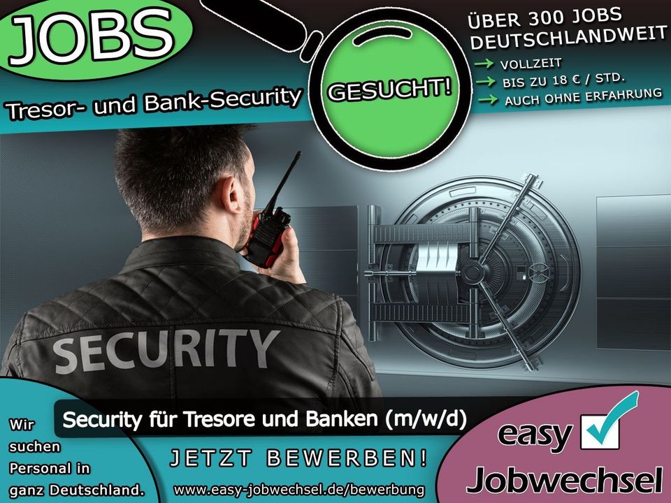 SECURITY für Bank in Dresden (m/w/d) gesucht | Bezahlung bis zu 2.900 € | Quereinstieg möglich! Festanstellung VOLLZEIT | Sicherheitsmitarbeiter und Security Arbeit in Dresden