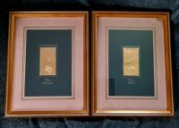 2 Gold-Briefmarken hinter Glas mit Rahmen Essen - Steele Vorschau