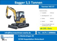 Yanmar VIO57 Vermietung, Minibagger mieten, Mietbagger,5 Tonner Rheinland-Pfalz - Hoppstädten-Weiersbach Vorschau