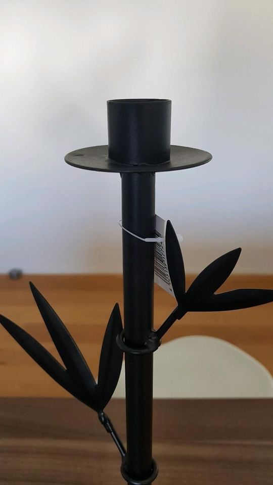 Kerzenständer Metall Hochzeit 50 cm schwarz Blätter NEU 15 Stk. in Hohenwart