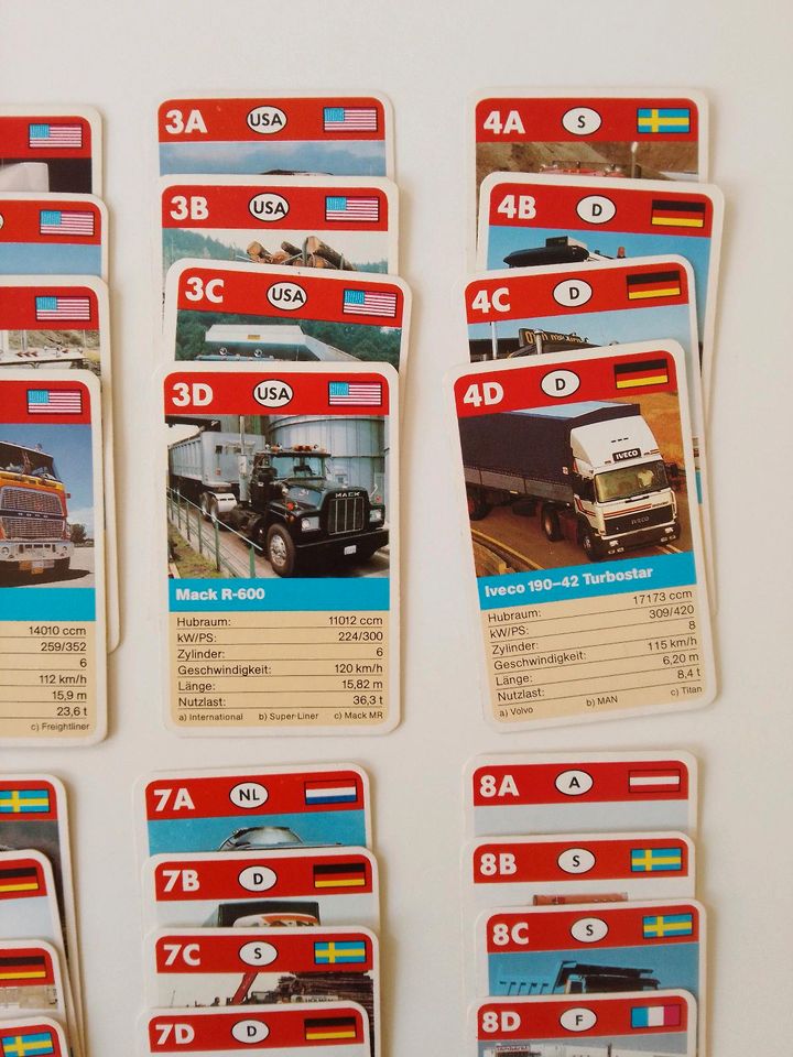 Rarität Quartett Kartenspiel Trucks 1986 in Groß Wittensee