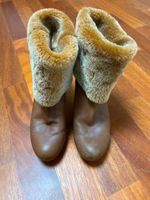 Unisa Plateau Stiefelette mit Fellschaft Leder Cognac Gr. 38 Bayern - Neu Ulm Vorschau