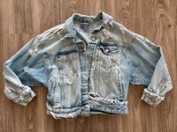 ZARA Jeansjacke Fransen Light Denim Wash Gr. S Baden-Württemberg - Schwäbisch Hall Vorschau