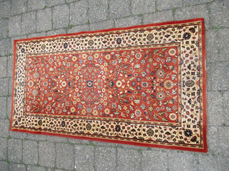 Perser Persischer Mogul Teppich 160x80 cm Rot Braun Blumen in Baindt