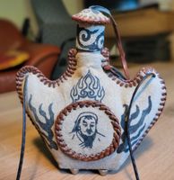 Mongolen-Trinkflasche, Lederbezug, chines. Handarbeit Nordrhein-Westfalen - Beckum Vorschau