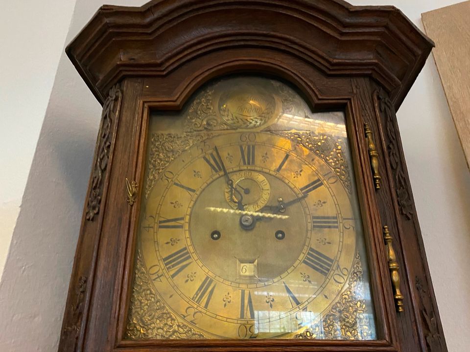 Barock Standuhr um 1590 London Eichen Holz in Coesfeld