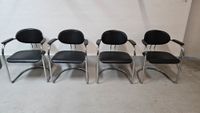 4 x vintage Leder Chrom Freischwinger Esszimmerstuhl Effezeta 80e Wandsbek - Gartenstadt Vorschau