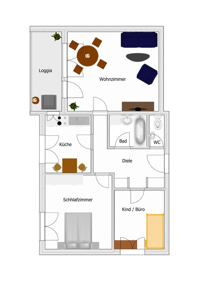 Schöne, gut geschnittene 3-Zimmer-Wohnung mit Loggia in Leverkusen-Opladen! in Leverkusen