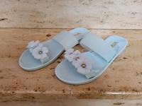 Schlappen Schläppchen Sandalen hellblau Blumen Sommer Größe 38 Bayern - Pegnitz Vorschau