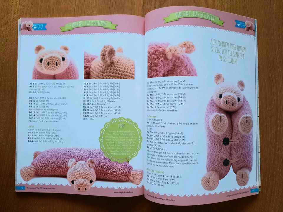 Häkelheft häkeln Amigurumi Tierische Kissen Vol. 17 in Hopsten