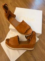 Chloé Espadrilles Plateau Sandalen Leder Wildleder Damen Beige 42 Neuhausen-Nymphenburg - Neuhausen Vorschau