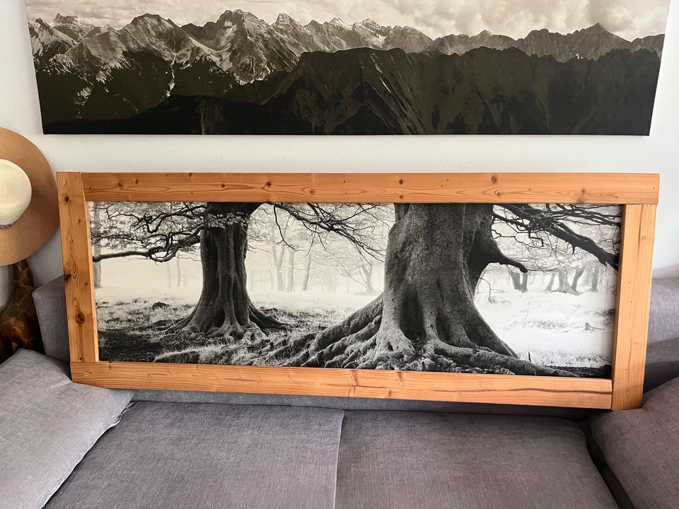 Großes schwarz-weiß Bild mit Holzrahmen :: Unikat in Köln
