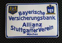 Altes Emailschild "Bayerische Versicherungsbank Allianz und Stutt Bayern - Fürth Vorschau