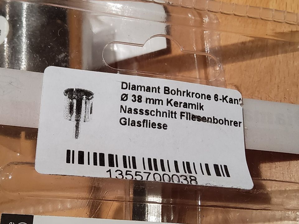 Diamant Fliesenbohrer 38mm 6kant OVP inkl. Versand in Großkrotzenburg