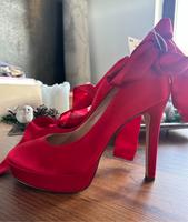 H&M Pumps Satin rot mit Schleife Weihnachten Sylvester Gr. 38 Nordrhein-Westfalen - Moers Vorschau