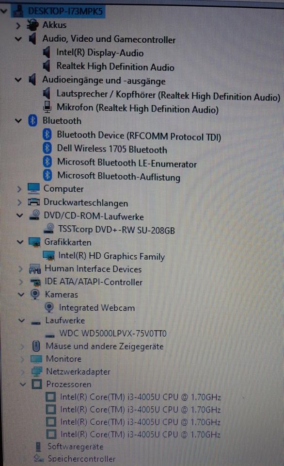 DELL INSPIRON 15 3878 l 15,6 Zoll I 4GB RAM l Intel i3 1,7 GHz in Leverkusen