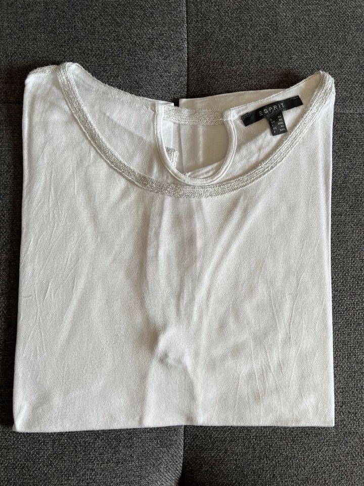 T-Shirt Esprit Damen Gr. XL leicht cremefarben mit silber in Schefflenz