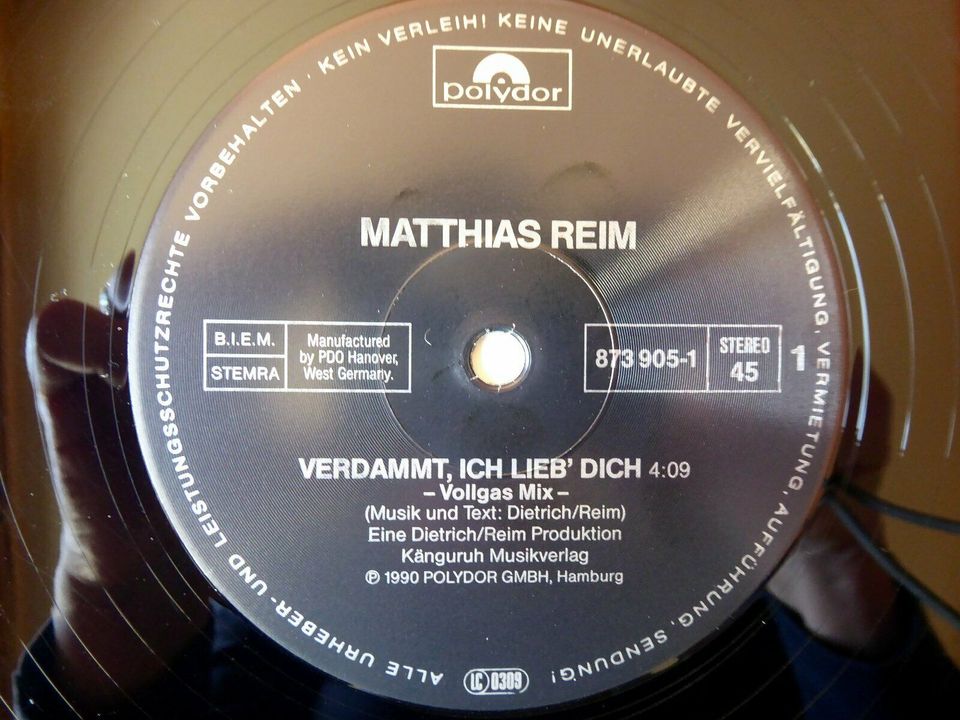 Matthias Reim "Verdammt ich lieb dich", Schallplatte in Lutherstadt Wittenberg