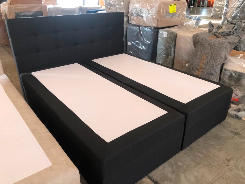 Boxspringbett 180x200 mit Bettkasten in Webstoff "Dunkelgrau" Neu in Hamburg