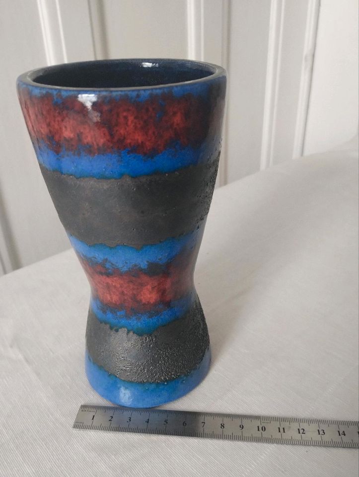 Fat Lava Vase WGP rot blau Vintage boho in Kiel