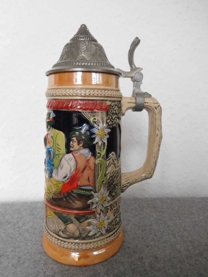 Bierkrug Gerz West Germany Handarbeit Relief Zinndeckel Krug Deko in  Nordrhein-Westfalen - Schöppingen | eBay Kleinanzeigen ist jetzt  Kleinanzeigen