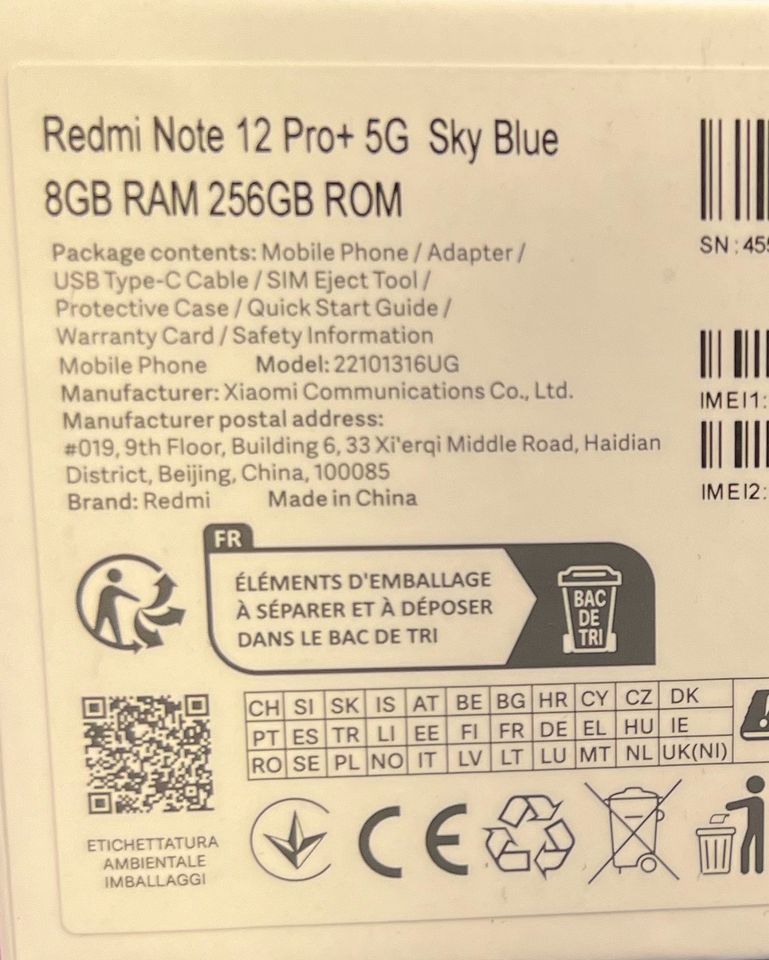 Xiaomi Redmi Note 12 Pro Plus 5G Sky Blue 8GB RAM 256GB ROM in Mönchengladbach