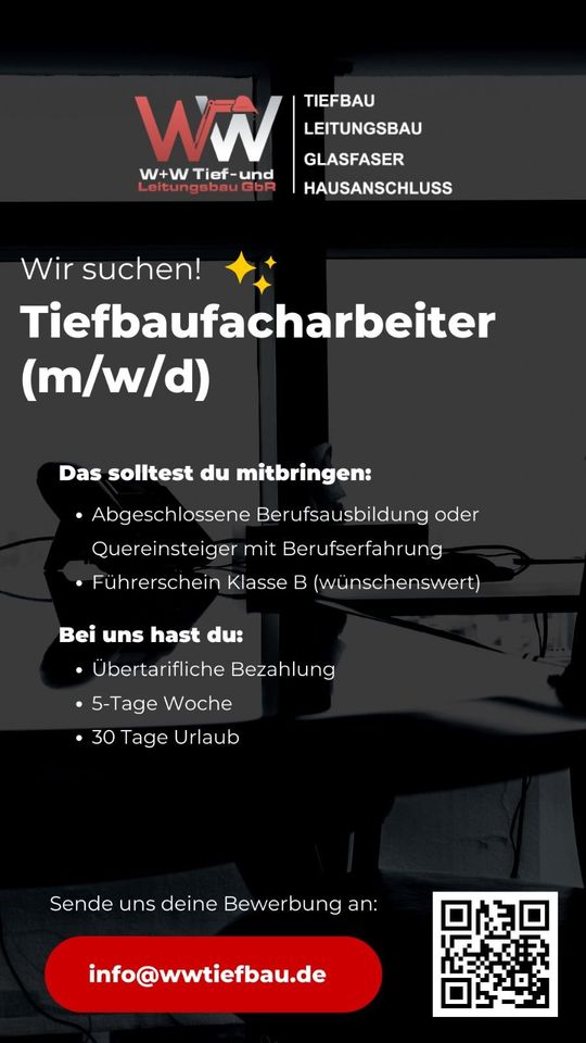 ‼️Ab sofort‼️TIEFBAUFACHARBEITER‼️ Gute Bezahlung, sehr gutes Betriebsklima‼️ in Bohmte