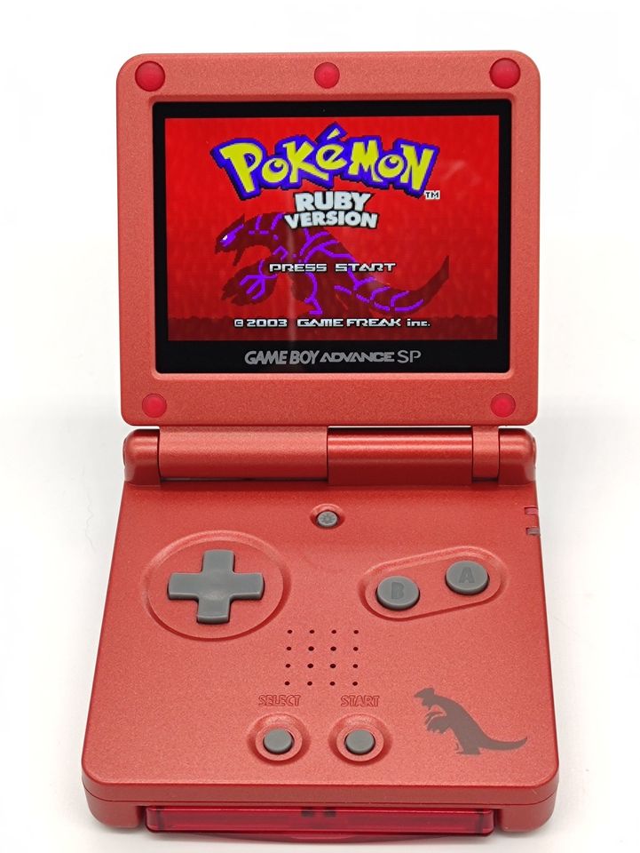 Nintendo GameBoy Advance SP IPS v2 MOD Groudon Rot Pokemon in Twistringen