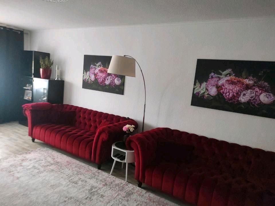 Vintage Sofa 2x Samt Bordeaux in Bottrop