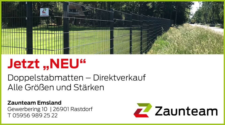 MAI RABATT AKTION !!!! 25 m Doppelstabmattenzaun Höhe 143 cm 8/6/8 inkl. Pfosten und Befestigungsmaterial im Zaun Paket in Rastdorf