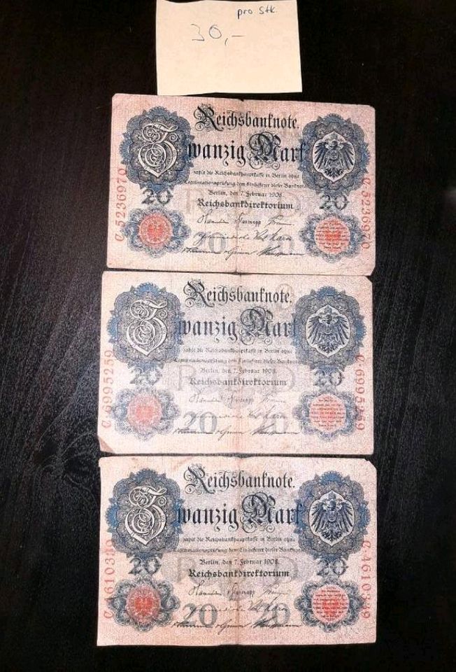 Reichsmark Diverse Banknoten Geldscheine historisch alt Sammler in Hamburg