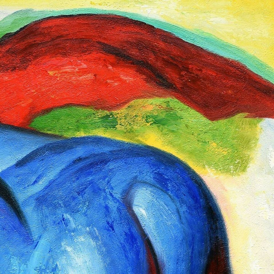 Franz Marc - Große blaue Pferde i98527 80x110cm Ölbild handgemalt in Berlin