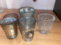 5 Teelichter Set Glas silber Bayern - Moosthenning Vorschau