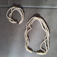 Perlenkette + passendes Armband, weiß Hessen - Limeshain Vorschau