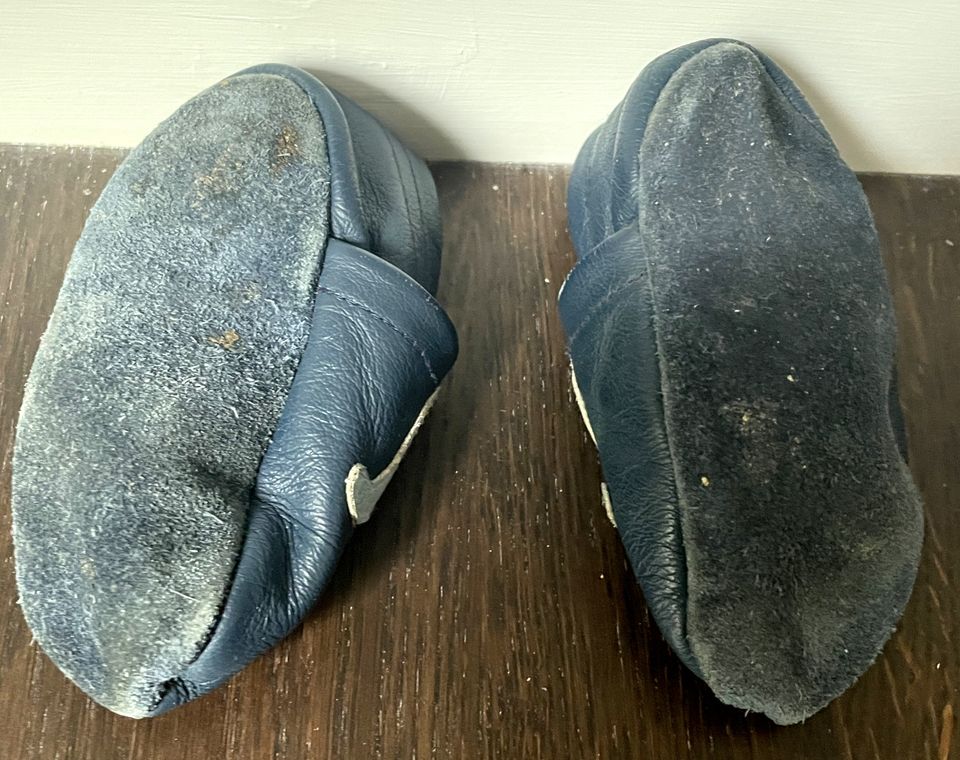 Krabbelschuhe Baby-Schuhe Elefant blau 18 6-9 Monate❤️ Echt Leder in Halstenbek