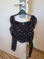 Damen Bluse mit Puffärmeln, schwarz, Blumen, H & M, Größe L Bayern - Kaufbeuren Vorschau