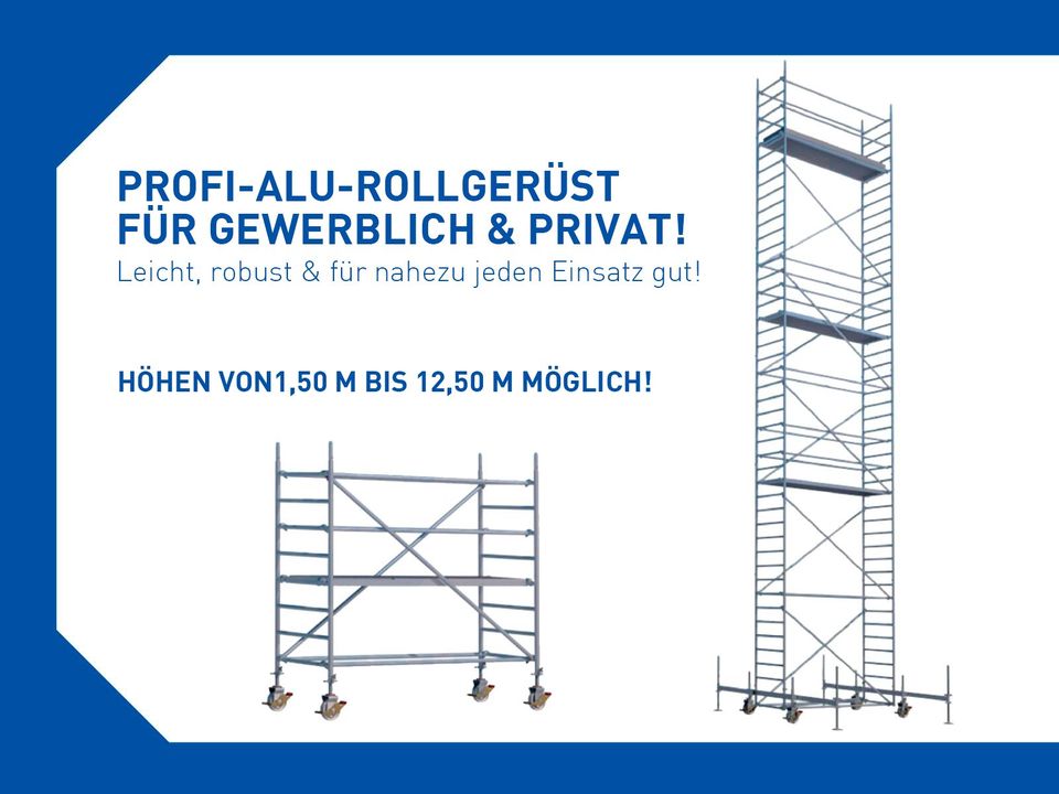 GERÜSTVERLEIH | ROLLGERÜST MIETEN | FAHRGERÜST MIETEN AB 36,00€ in Berlin