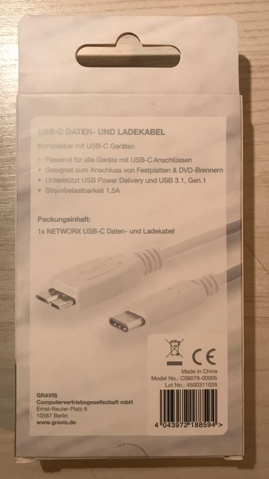 Networx USB C | USB-C | Daten-, Ladekabel | neu | OVP 1 m in Berlin