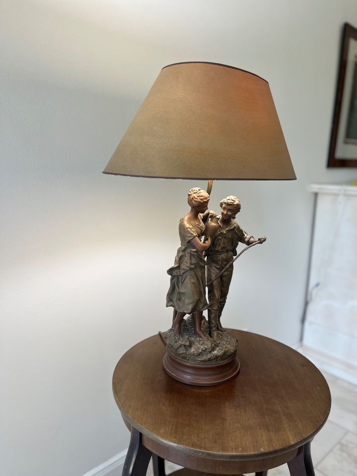 Stehlampe Tischlampe Bronze antik Tristan und Isolde in Bad Bramstedt