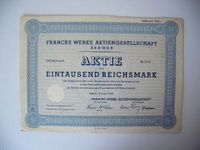 Antik Francke Werke Bremen 1000 RM  Nr. 3335 Niedersachsen - Braunschweig Vorschau