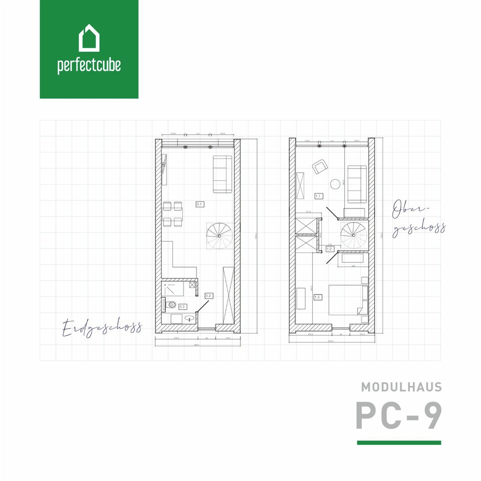 Modulhaus PC 9 von Perfect Cube Innenfläche 69,6m² Neubauprojekt Fertighaus in Stuttgart